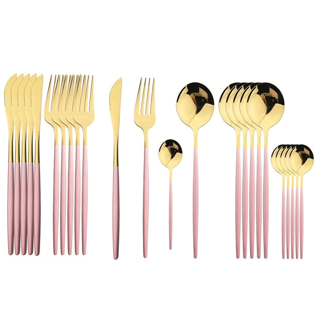 24Pcs Stainless Cutlery Set