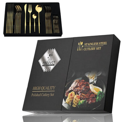 24Pcs Stainless Cutlery Set