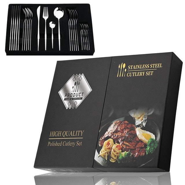 24Pcs Stainless Cutlery Set