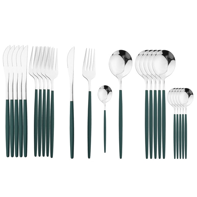 24Pcs Stainless Cutlery Set