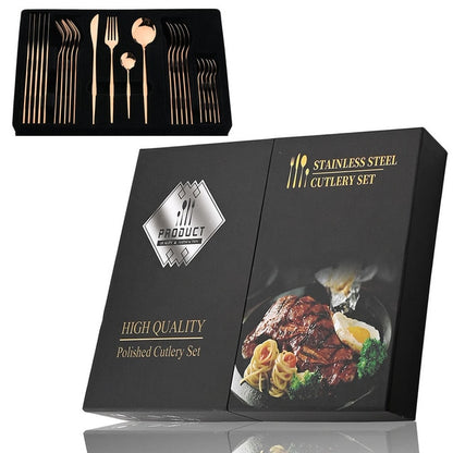 24Pcs Stainless Cutlery Set