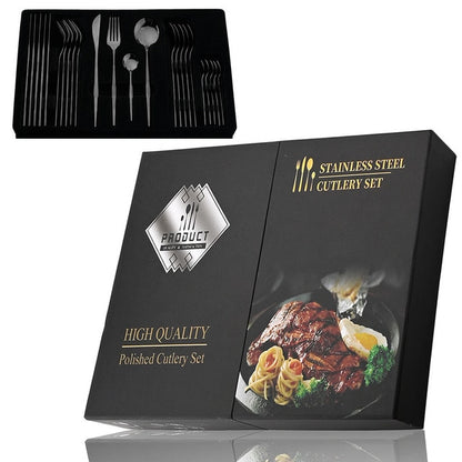24Pcs Stainless Cutlery Set