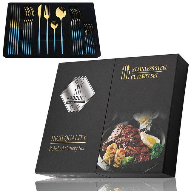 24Pcs Stainless Cutlery Set