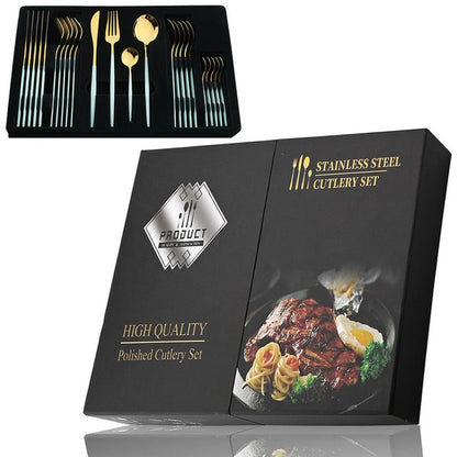 24Pcs Stainless Cutlery Set