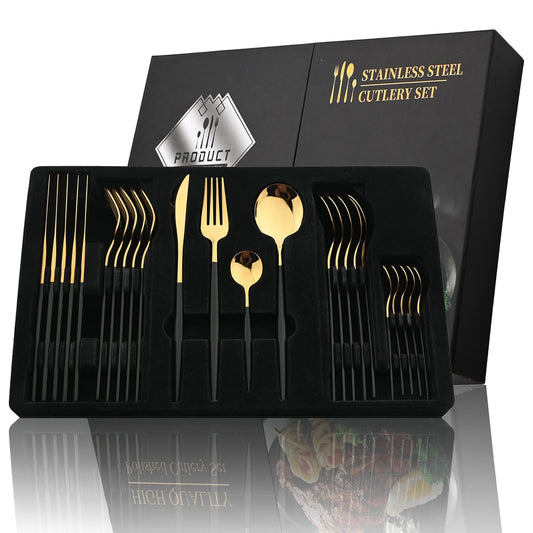 24Pcs Stainless Cutlery Set