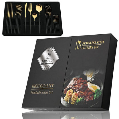 24Pcs Stainless Cutlery Set