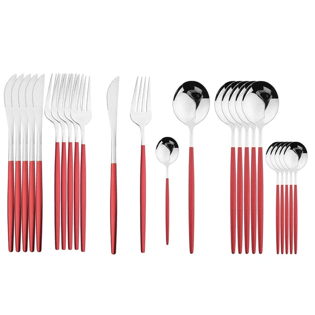 24Pcs Stainless Cutlery Set