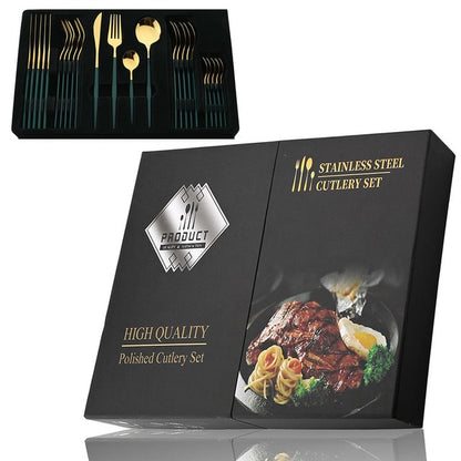 24Pcs Stainless Cutlery Set