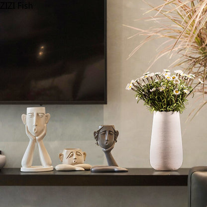 Abstract Figure Statue Vases